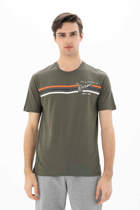 T-Shirt Round Neck With Chest Print